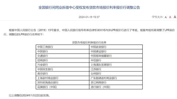 人民银行1年基准利率_2024年首期LPR报价_1年期LPR利率